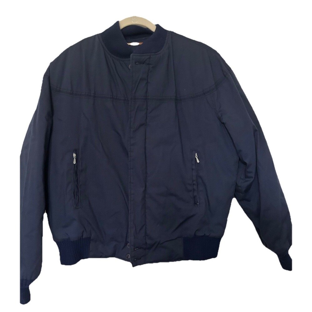 Vtg Original Varsity by Catalina Quilted Lined Jacket  Mens 42 Navy Blue